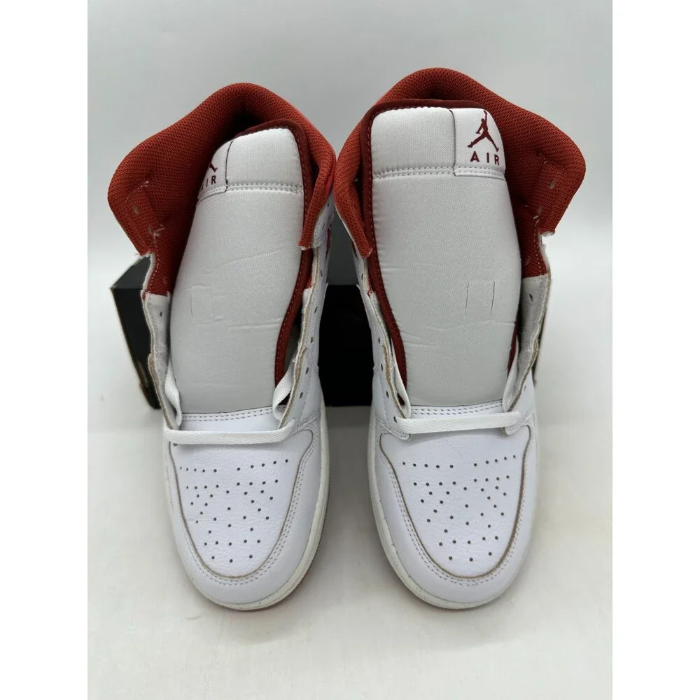 Air Jordan 1 Mid SE Men's Size 11 White Red Leather Athletic Shoes FJ3458 160